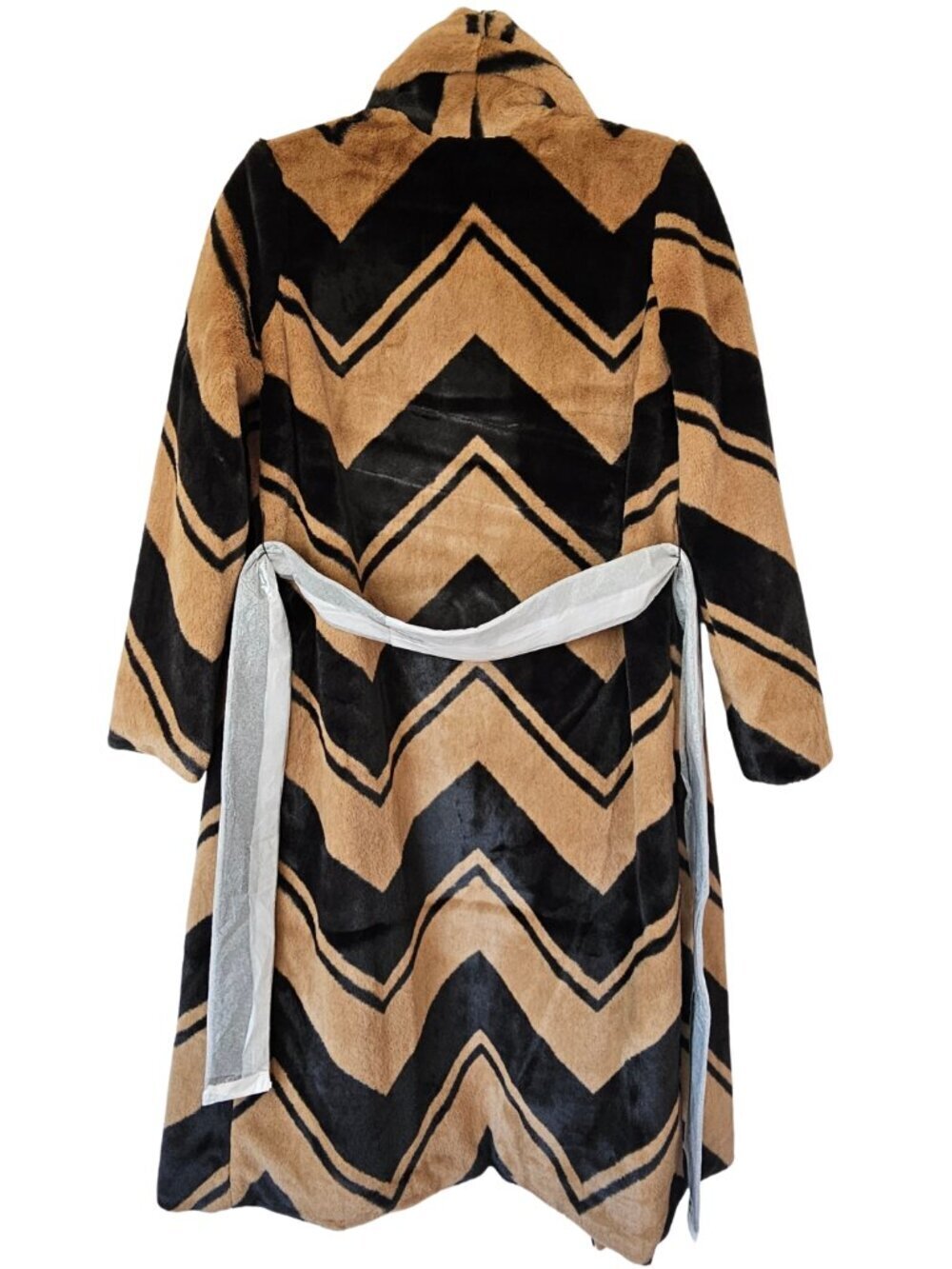 😍NWT😍 Banana Republic Faux Fur Coat, Black/Brown, Size XS - Picture 6 of 9